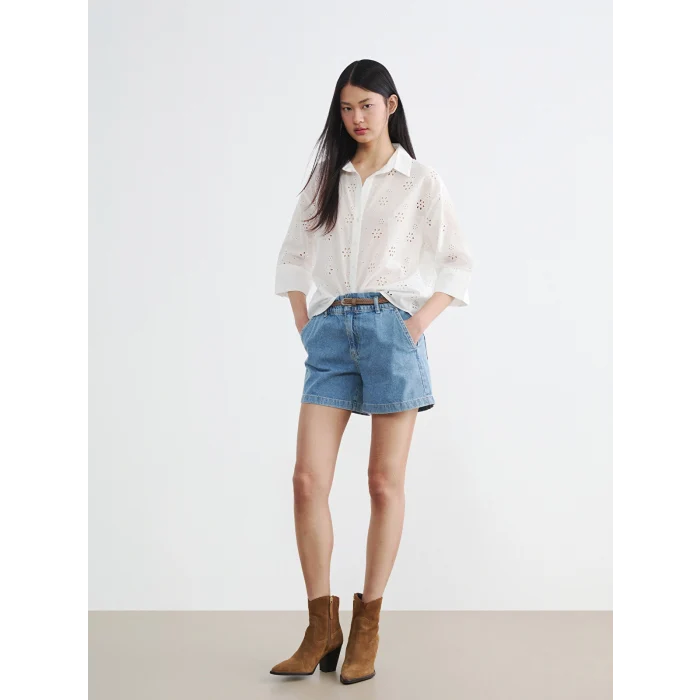 LCW Vision Beyaz Oversize Kadın Gömlek