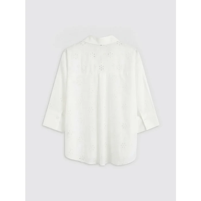 LCW Vision Beyaz Oversize Kadın Gömlek