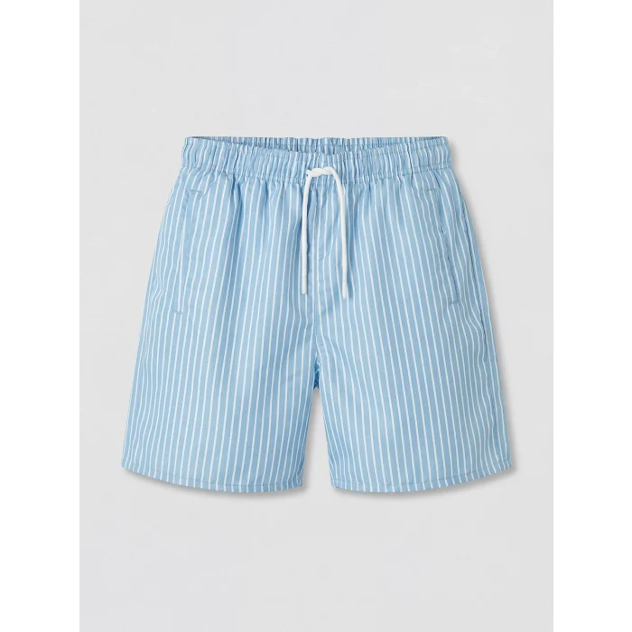 LCW SWIMWEAR Mavi Kısa Boy Çizgili Erkek Deniz Şortu
