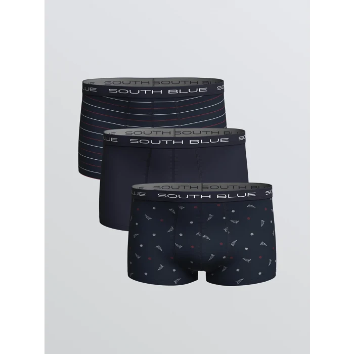 LC WAIKIKI Lacivert Standart Kalıp Pamuklu Esnek Erkek Boxer 3lü