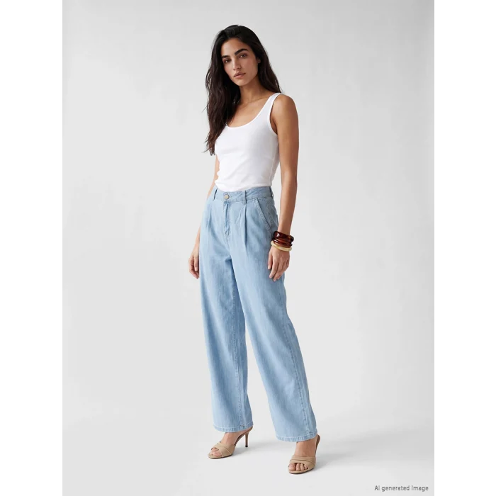 LCW Jeans İndigo Wideleg Kadın Jean Pantolon