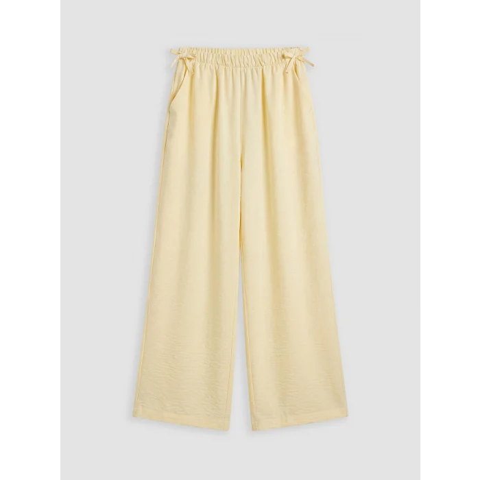 LCW Kids Sarı Fiyonklu Kız Çocuk Pantolon
