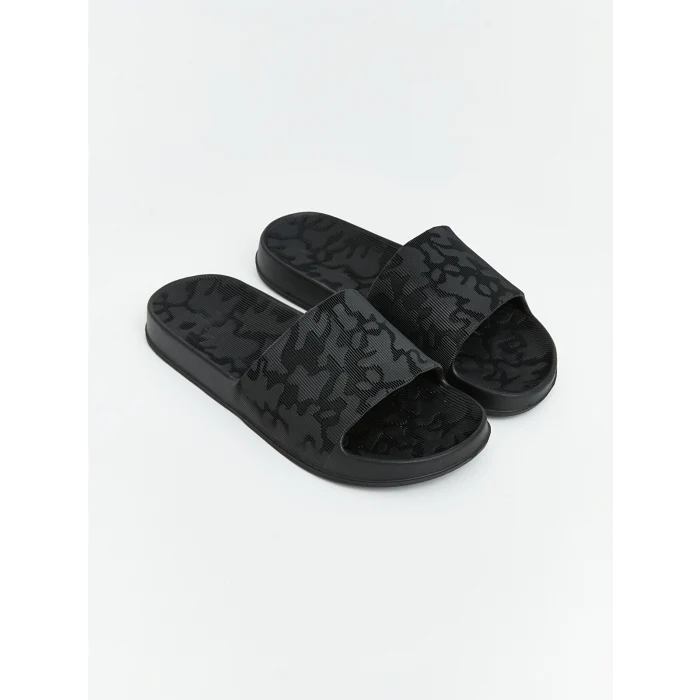 LCW STEPS Siyah Desenli Erkek Terlik