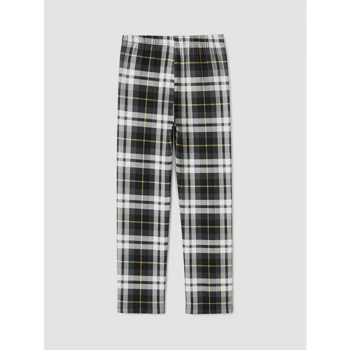 LC WAIKIKI Gri Regular Fit Ekose Erkek Pijama Takım