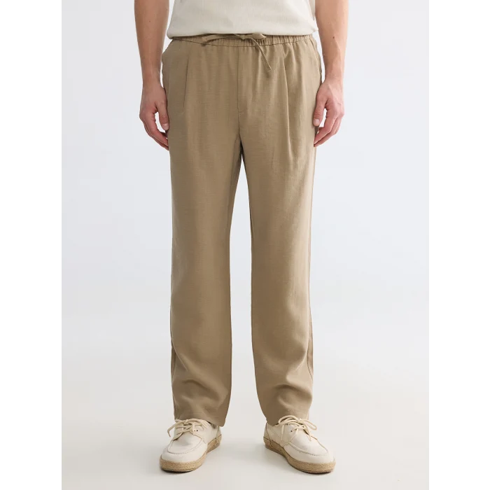 LCW Vision Bej Regular Fit Keten Görünümlü Erkek Pantolon