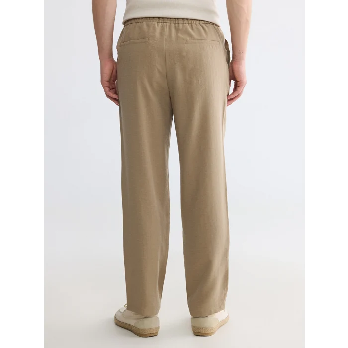 LCW Vision Bej Regular Fit Keten Görünümlü Erkek Pantolon