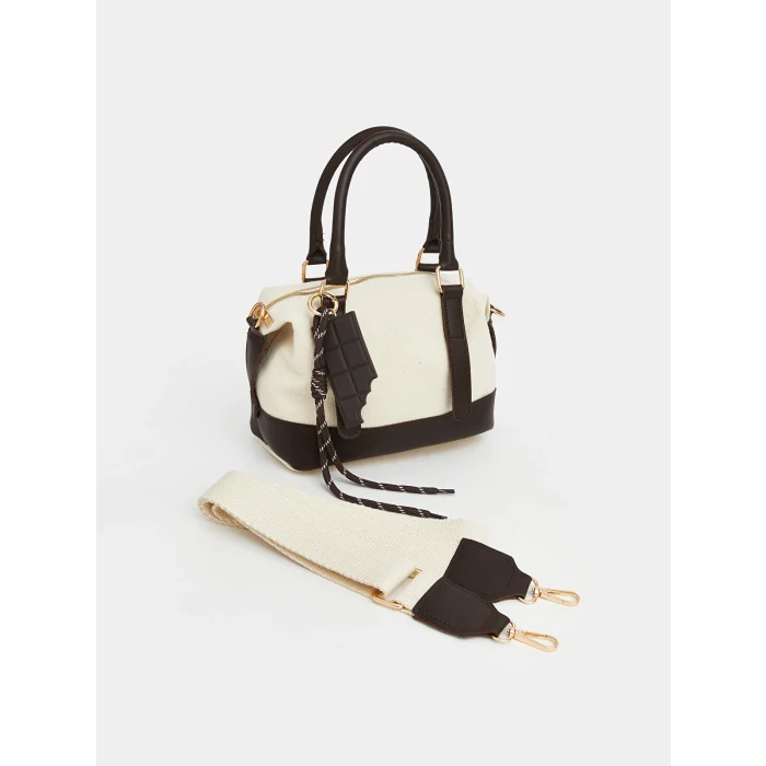LCW ACCESSORIES Ekru Kanvas Kadın Omuz Çantası