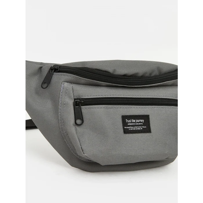 LCW ACCESSORIES Gri Çift Fermuarlı Erkek Bel Çantası