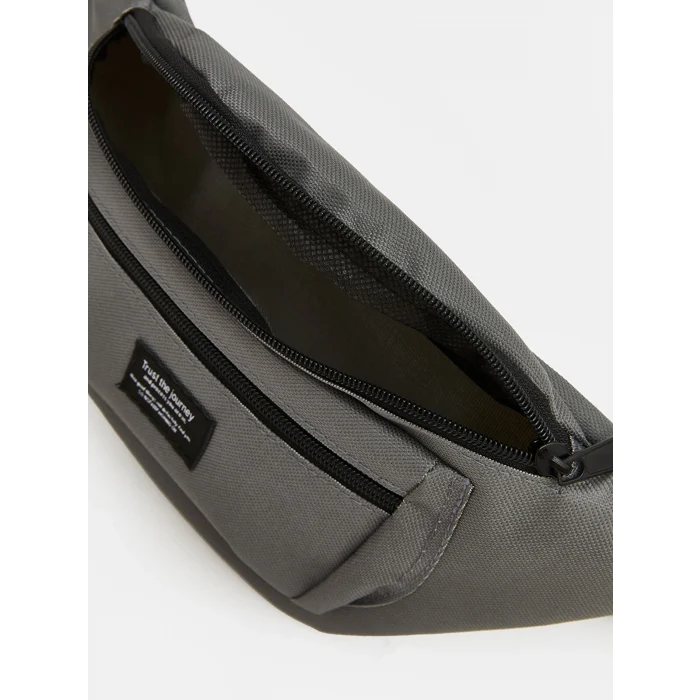 LCW ACCESSORIES Gri Çift Fermuarlı Erkek Bel Çantası