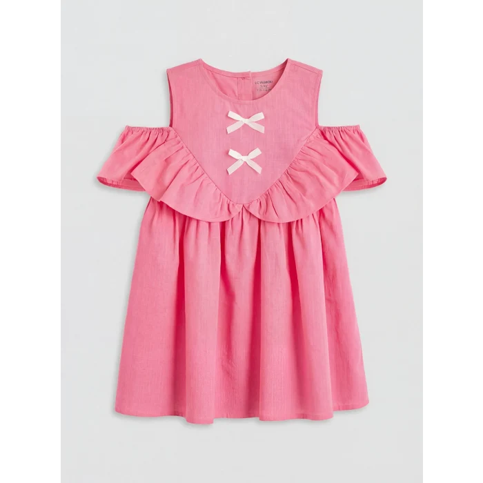 LCW Kids Pembe Kız Çocuk Fiyonklu Elbise