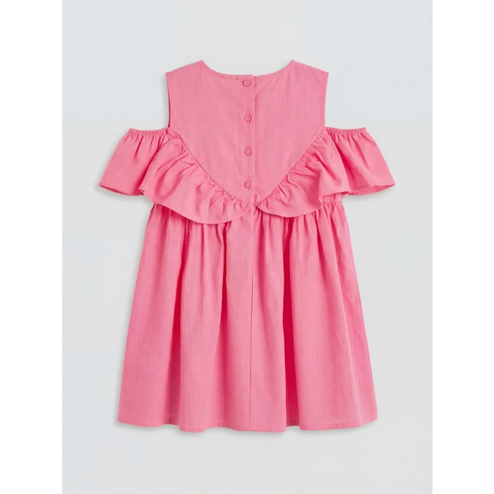 LCW Kids Pembe Kız Çocuk Fiyonklu Elbise