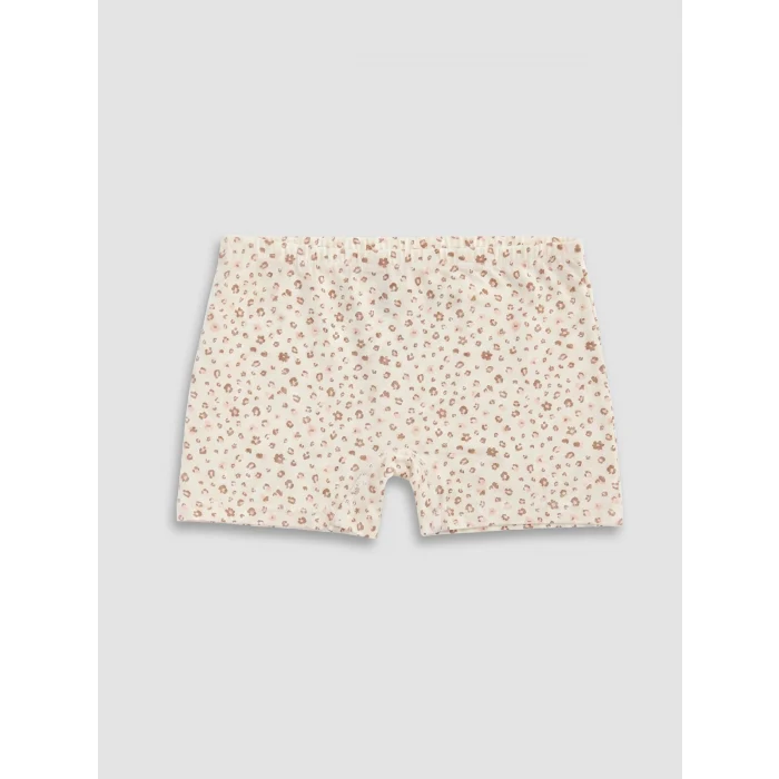 LCW Kids Ekru Baskılı Kız Çocuk Boxer 3lü