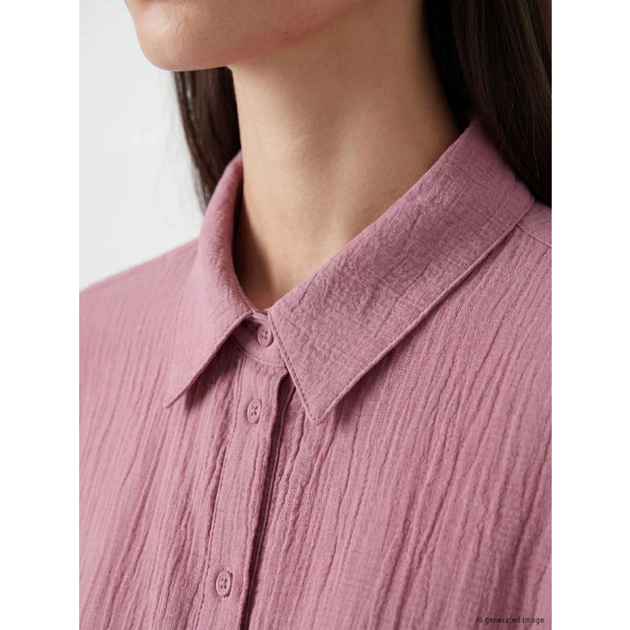 LCW EVERYDAY Pembe Dokulu Kadın Gömlek Tunik