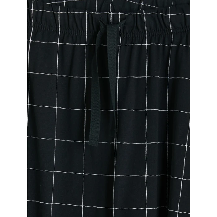LC WAIKIKI Siyah Baskılı Erkek Şortlu Pijama Takımı