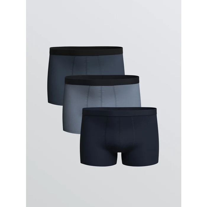 LC WAIKIKI İndigo Loose Fit Pamuklu Esnek Erkek Boxer 3lü