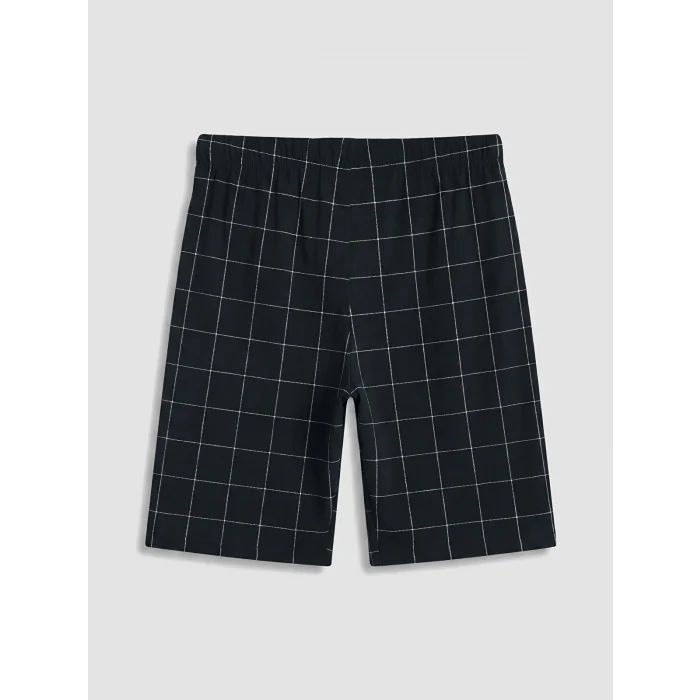 LC WAIKIKI Siyah Baskılı Erkek Şortlu Pijama Takımı