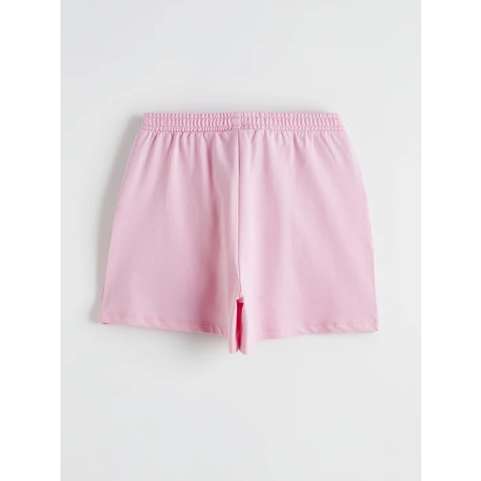 LCW Kids Pembe Beli Lastikli Kız Çocuk Şort