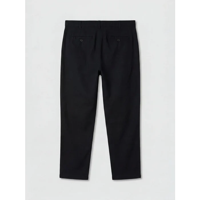 LCWAIKIKI Classic Siyah Regular Fit Keten Karışımlı Erkek Chino Pantolon