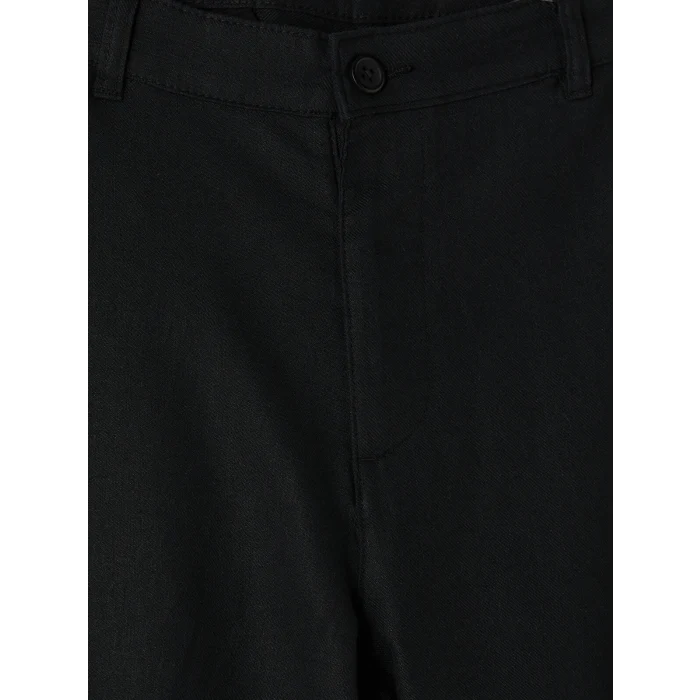 LCWAIKIKI Classic Siyah Regular Fit Keten Karışımlı Erkek Chino Pantolon
