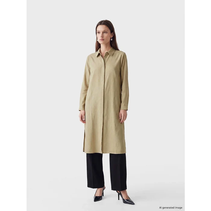 LCW Modest Yeşil Kadın Gömlek Tunik