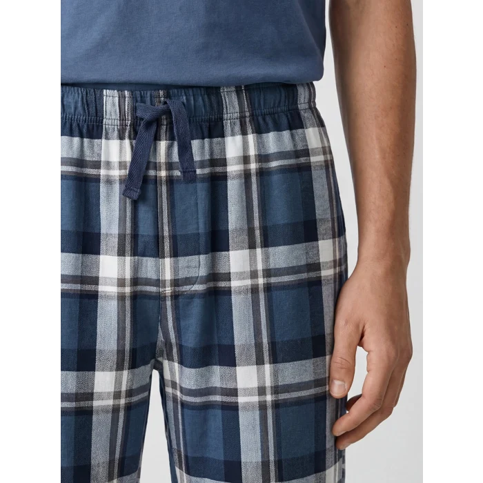 LC WAIKIKI İndigo Regular Fit Ekose Erkek Pijama Takım