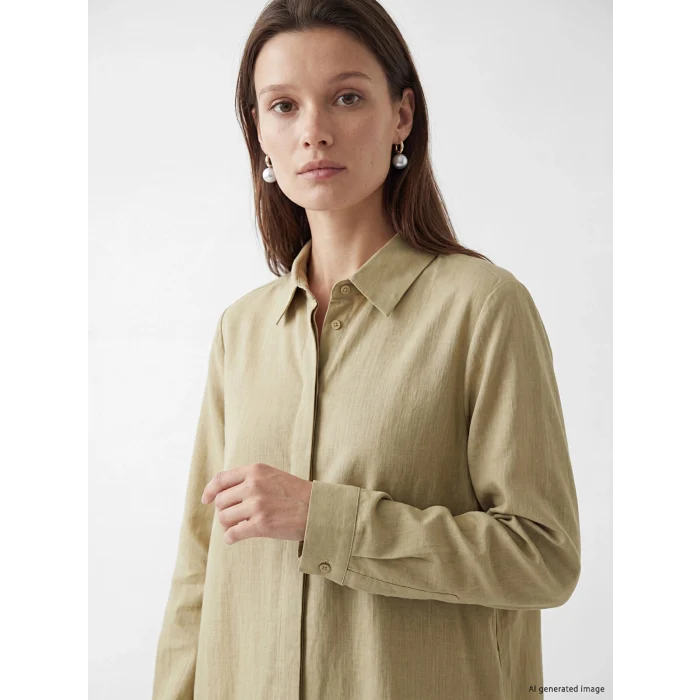 LCW Modest Yeşil Kadın Gömlek Tunik