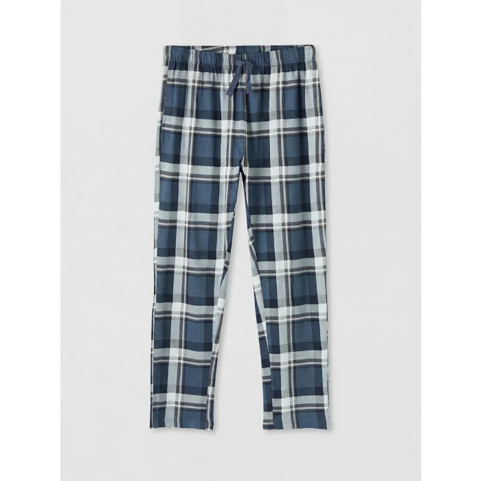 LC WAIKIKI İndigo Regular Fit Ekose Erkek Pijama Takım