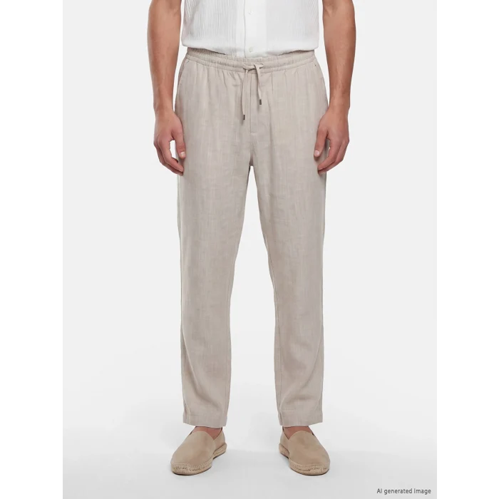 LCW Vision Bej Regular Fit Keten Karışımlı Erkek Pantolon