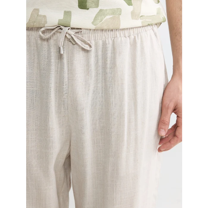 LCW Vision Bej Regular Fit Keten Karışımlı Erkek Pantolon