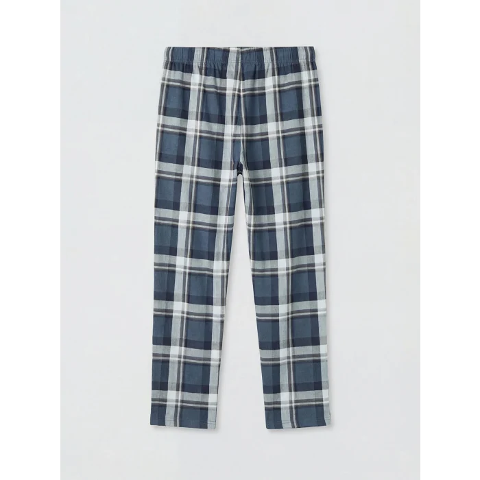LC WAIKIKI İndigo Regular Fit Ekose Erkek Pijama Takım