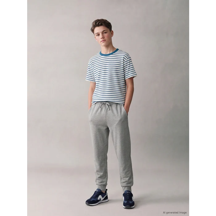 LCW Kids Gri Beli Lastikli Erkek Çocuk Jogger Eşofman Altı