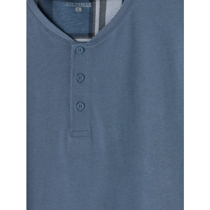 LC WAIKIKI İndigo Regular Fit Ekose Erkek Pijama Takım