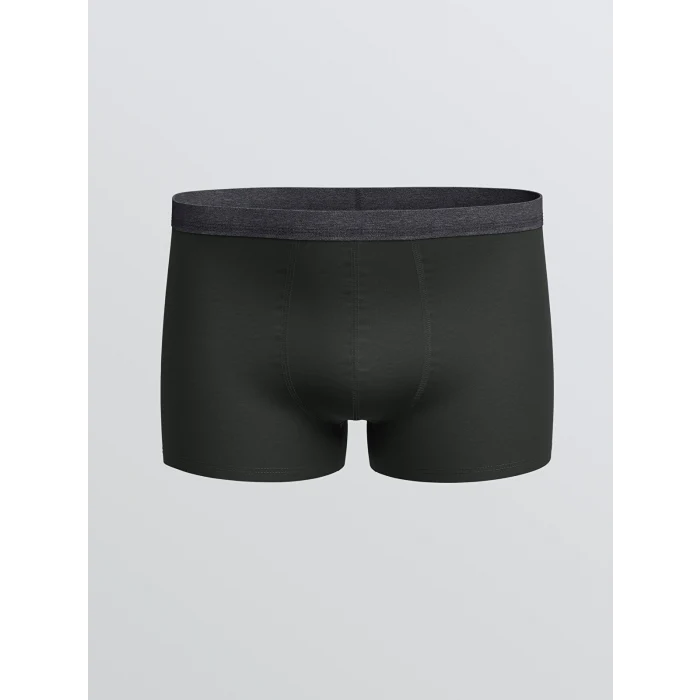 LC WAIKIKI Antrasit Standart Kalıp Pamuklu Esnek Erkek Boxer 3lü
