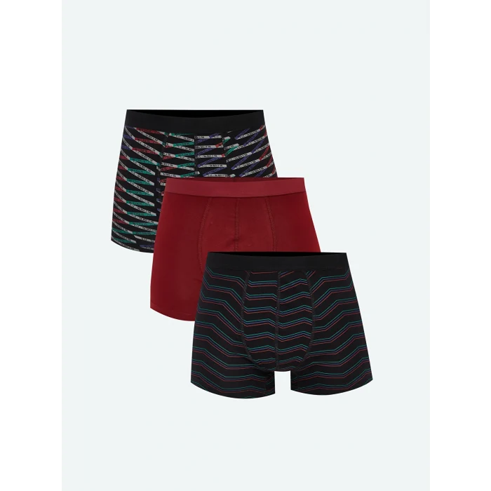 LC WAIKIKI Siyah Desenli Erkek Boxer 3lü