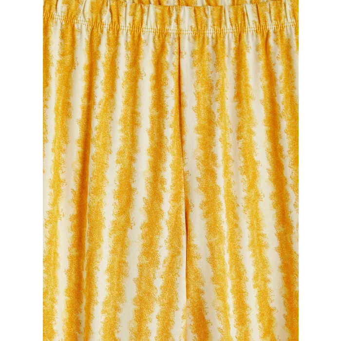 LCW DREAM Sarı Bisiklet Yaka Baskılı Kadın Pijama Takımı