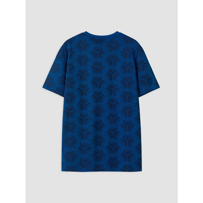 LCW Kids Mavi Real Madrid Baskılı Erkek Çocuk Şortlu Pijama Takımı