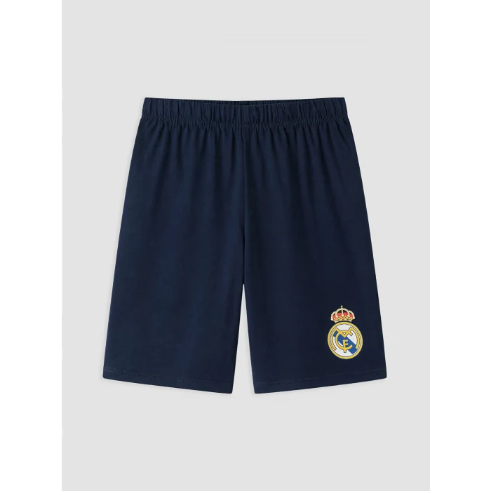 LCW Kids Mavi Real Madrid Baskılı Erkek Çocuk Şortlu Pijama Takımı