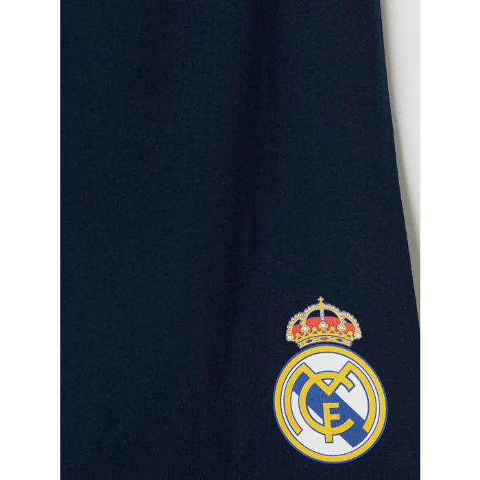 LCW Kids Mavi Real Madrid Baskılı Erkek Çocuk Şortlu Pijama Takımı