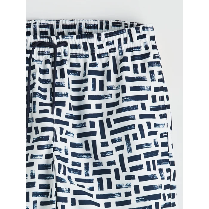 LCW SWIMWEAR Lacivert Diz Hizası Boy Desenli Erkek Deniz Şortu
