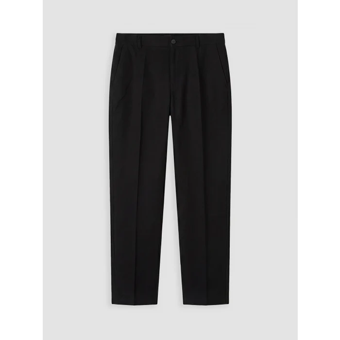 SOUTHBLUE Siyah Regular Fit Keten Görünümlü Erkek Pantolon