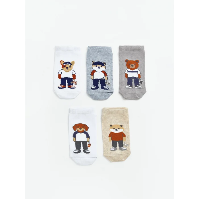 LCW Kids Karışık Desenli Erkek Çocuk Patik Çorap 5li