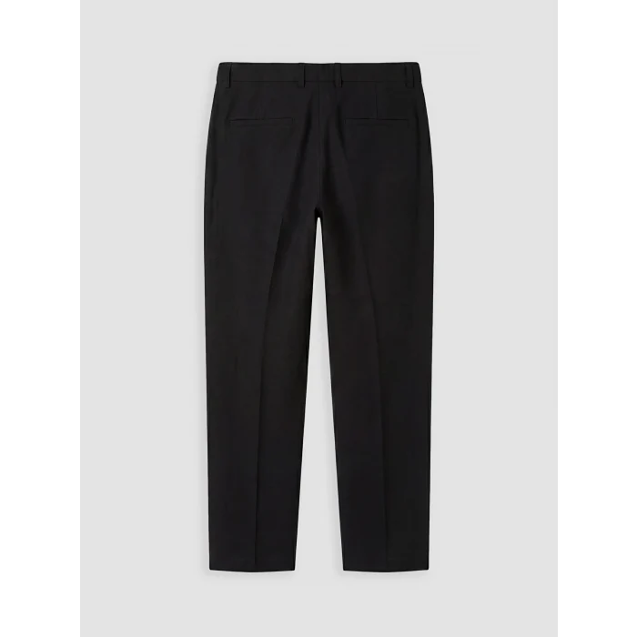 SOUTHBLUE Siyah Regular Fit Keten Görünümlü Erkek Pantolon