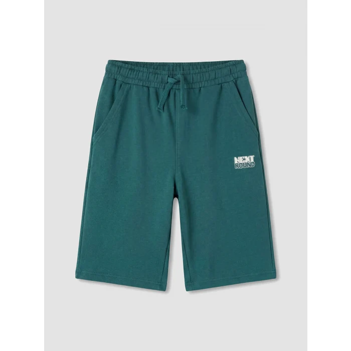 LCW Kids Yeşil Beli Lastikli Baskılı Erkek Çocuk Şort