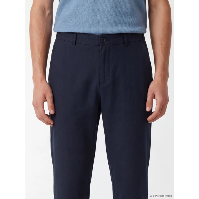 LCW Vision Lacivert Regular Fit Keten Karışımlı Erkek Pantolon