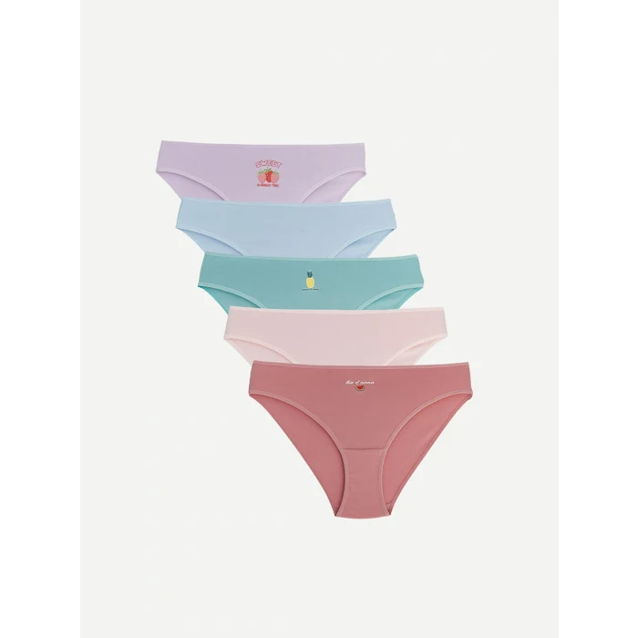 LCW Young Pembe Baskılı Bikini Külot 5li