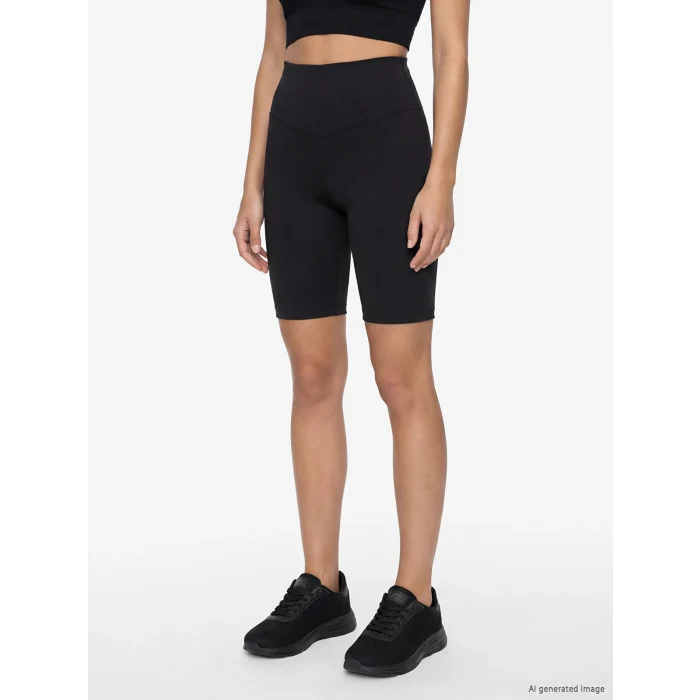 KOOR SPORT Siyah Beli Lastikli Kadın Spor Şort Tayt