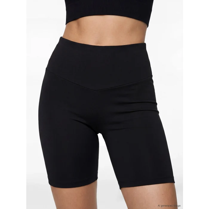 KOOR SPORT Siyah Beli Lastikli Kadın Spor Şort Tayt