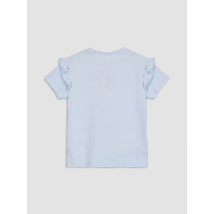 LCW Kids Mavi Simli Baskılı Kız Çocuk Taytlı Takım