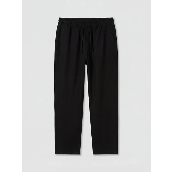 LCW Vision Siyah Regular Fit Erkek Keten Görünümlü Pantolon