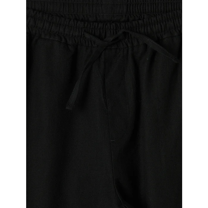 LCW Vision Siyah Regular Fit Erkek Keten Görünümlü Pantolon